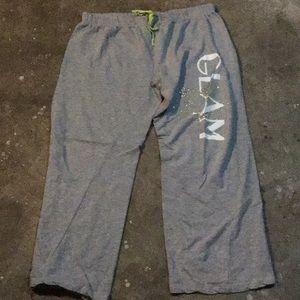 grey printed sweatpants